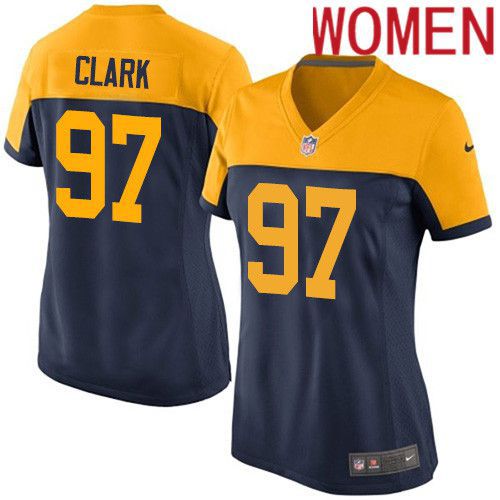 Women Green Bay Packers #97 Kenny Clark Navy Blue Nike Alternate Game NFL Jersey